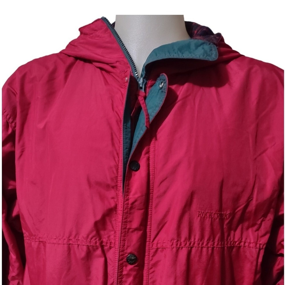 Rock Creek Parka Jacket M Mens Gorp Core Cabin Retro Pink Plaid Lined Hooded Y2K - Picture 9 of 15